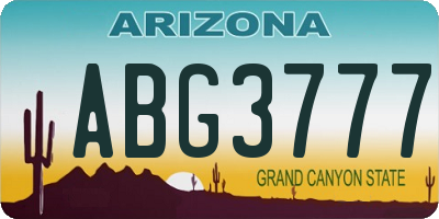 AZ license plate ABG3777