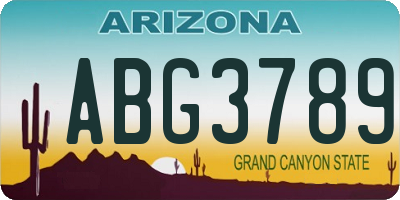 AZ license plate ABG3789