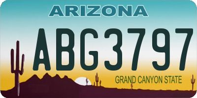 AZ license plate ABG3797
