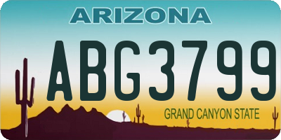 AZ license plate ABG3799