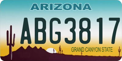 AZ license plate ABG3817