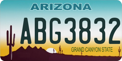 AZ license plate ABG3832