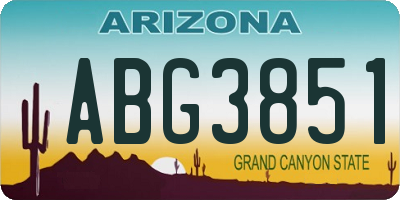 AZ license plate ABG3851