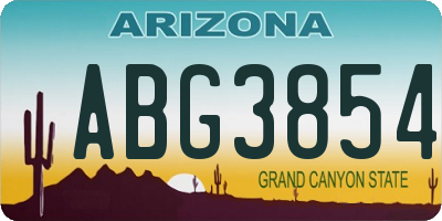 AZ license plate ABG3854