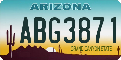 AZ license plate ABG3871