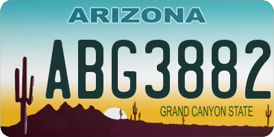 AZ license plate ABG3882
