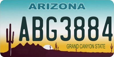 AZ license plate ABG3884