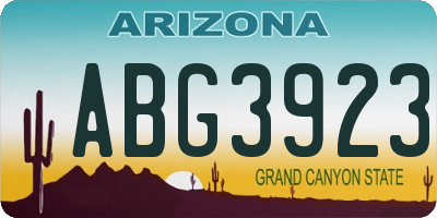 AZ license plate ABG3923