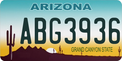 AZ license plate ABG3936