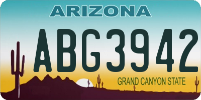AZ license plate ABG3942