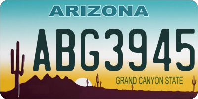 AZ license plate ABG3945