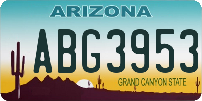AZ license plate ABG3953