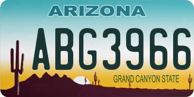 AZ license plate ABG3966