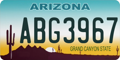AZ license plate ABG3967