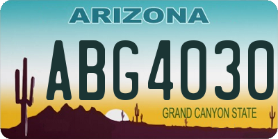 AZ license plate ABG4030