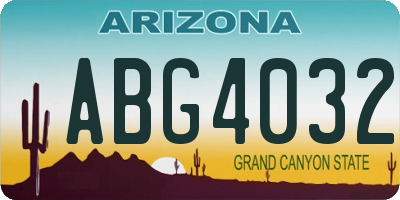 AZ license plate ABG4032
