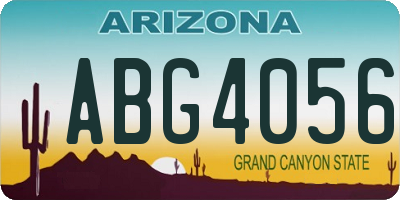 AZ license plate ABG4056