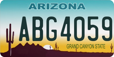 AZ license plate ABG4059