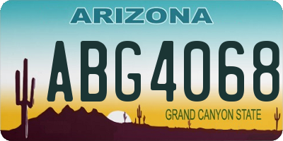 AZ license plate ABG4068