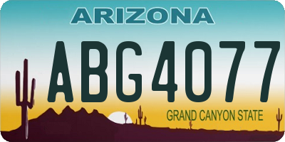 AZ license plate ABG4077