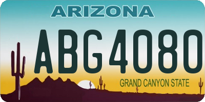 AZ license plate ABG4080
