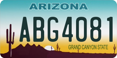 AZ license plate ABG4081