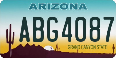 AZ license plate ABG4087