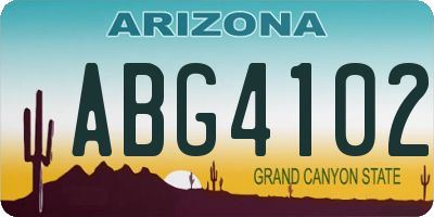 AZ license plate ABG4102