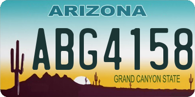 AZ license plate ABG4158