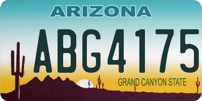 AZ license plate ABG4175