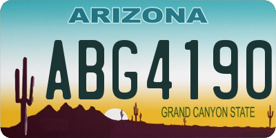 AZ license plate ABG4190