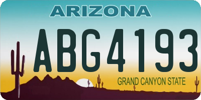 AZ license plate ABG4193