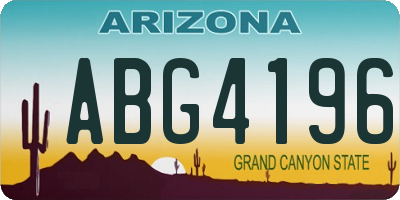 AZ license plate ABG4196