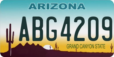 AZ license plate ABG4209