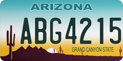 AZ license plate ABG4215