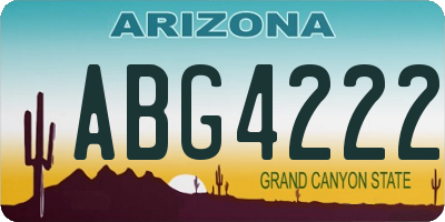 AZ license plate ABG4222