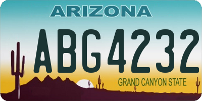 AZ license plate ABG4232