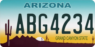 AZ license plate ABG4234