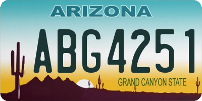 AZ license plate ABG4251