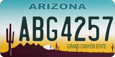AZ license plate ABG4257