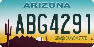 AZ license plate ABG4291