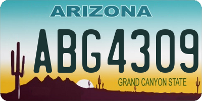 AZ license plate ABG4309