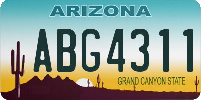 AZ license plate ABG4311