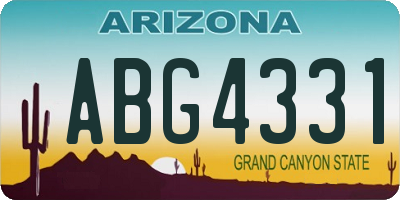 AZ license plate ABG4331