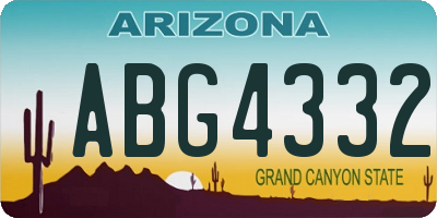 AZ license plate ABG4332