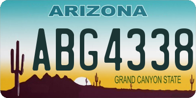 AZ license plate ABG4338