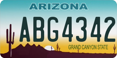 AZ license plate ABG4342