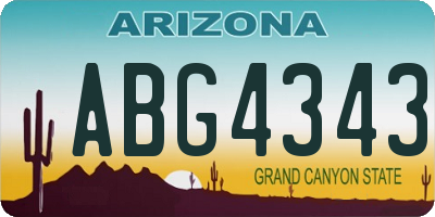AZ license plate ABG4343