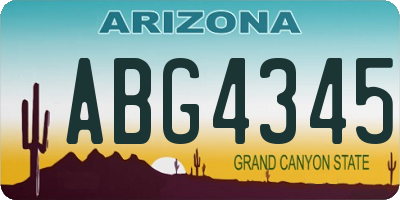 AZ license plate ABG4345