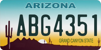 AZ license plate ABG4351